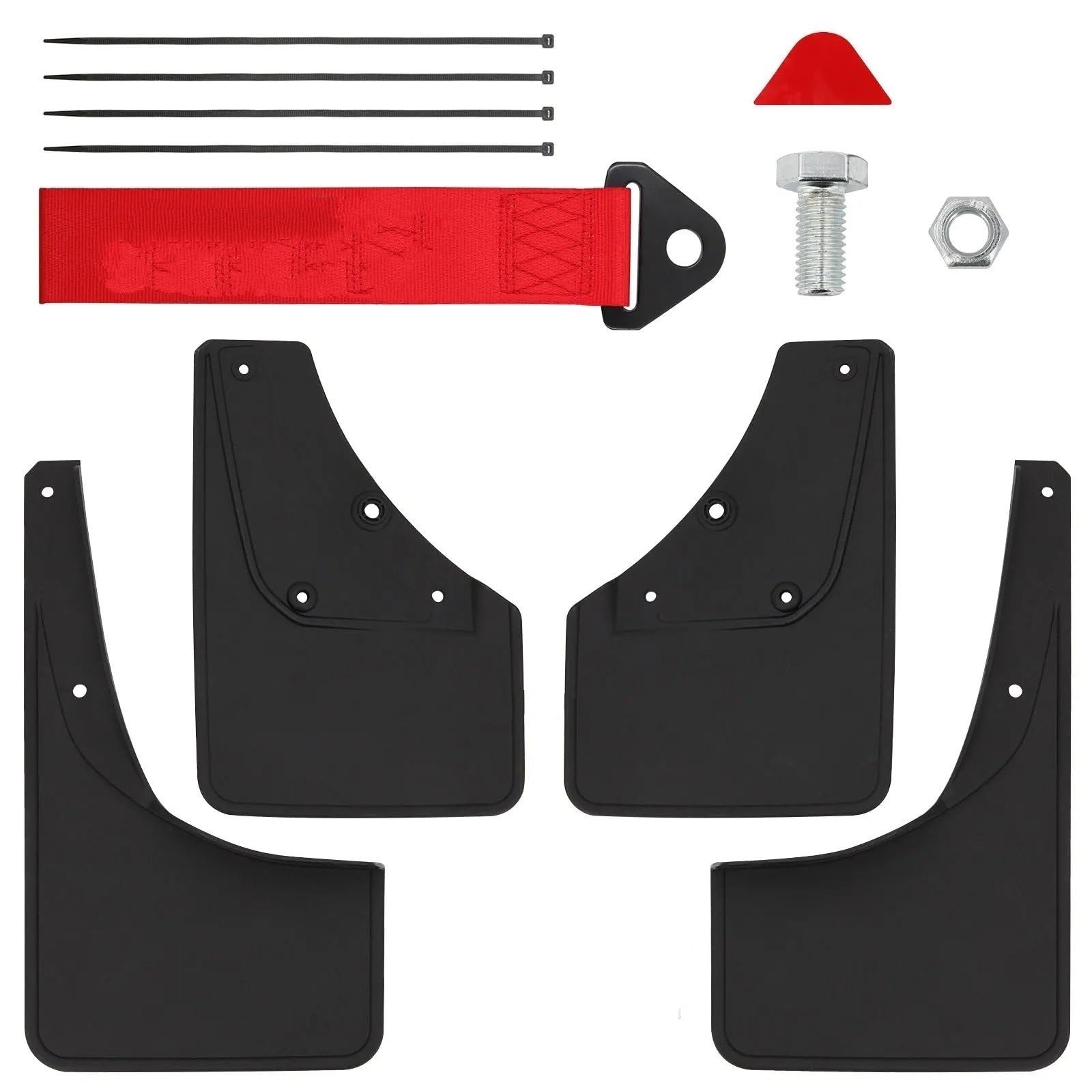 Auto Schmutzlappen Für Suzuki Für Jimny Für Sierra JB64 JB74 2019-2023 Schmutzfänger Mit Tow Strap Spritzschutz Kotflügel Kotflügel Vorne Hinten Auto Spritzschutz(4Pcs-with Tow Strap) von VOALVT