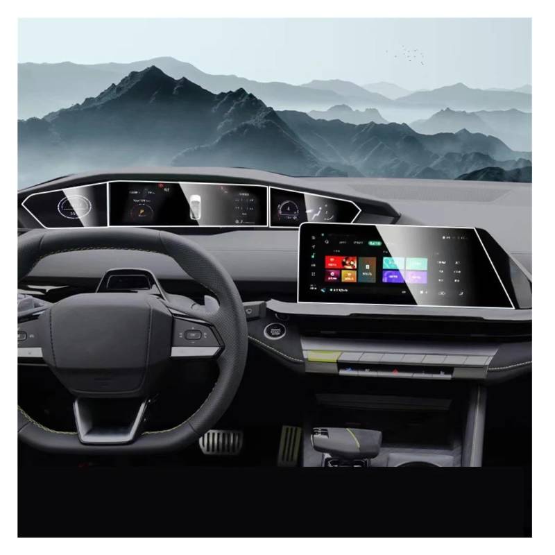 Für Changan Für Uni-V Für UNIV 2022 2023 LCD-Autoradio GPS-Navigation Gehärtetes Glas Und Armaturenbrett-Bildschirmschutzfolie Navigation Glas Displayschutzfolie(STYEL A) von VOALVT