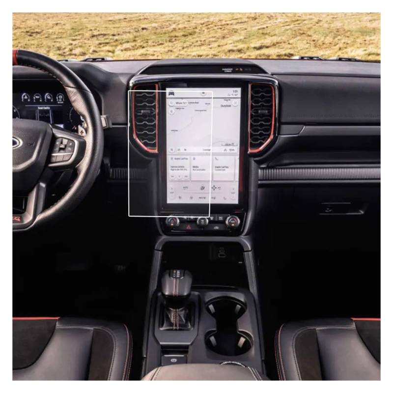 Für Ford Für Ranger Für Wildtrak Für Raptor 2022 2023 12 Zoll Gehärtetem Glas Schutz Film Auto Infotainment GPS Navigation Screen Protector Navigation Glas Displayschutzfolie von VOALVT