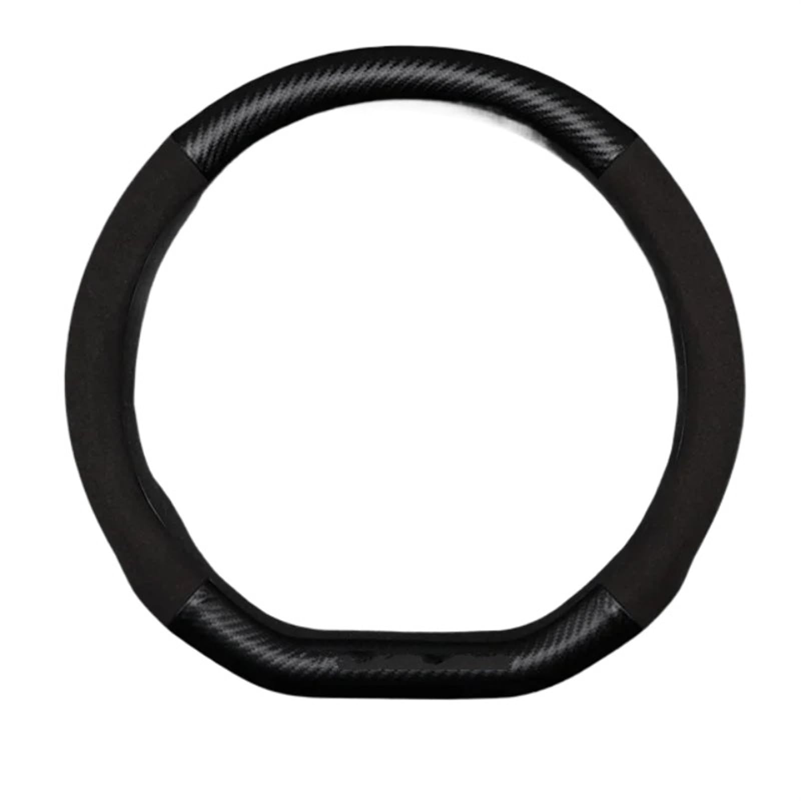 Lenkradhüllen Für F10 F20 F26 F30 F32 E34 E36 E90 Kein Geruch Super Dünne Pelz Leder Carbon Lenkrad Abdeckung Lenkradschoner(D Shape-Black) von VOALVT