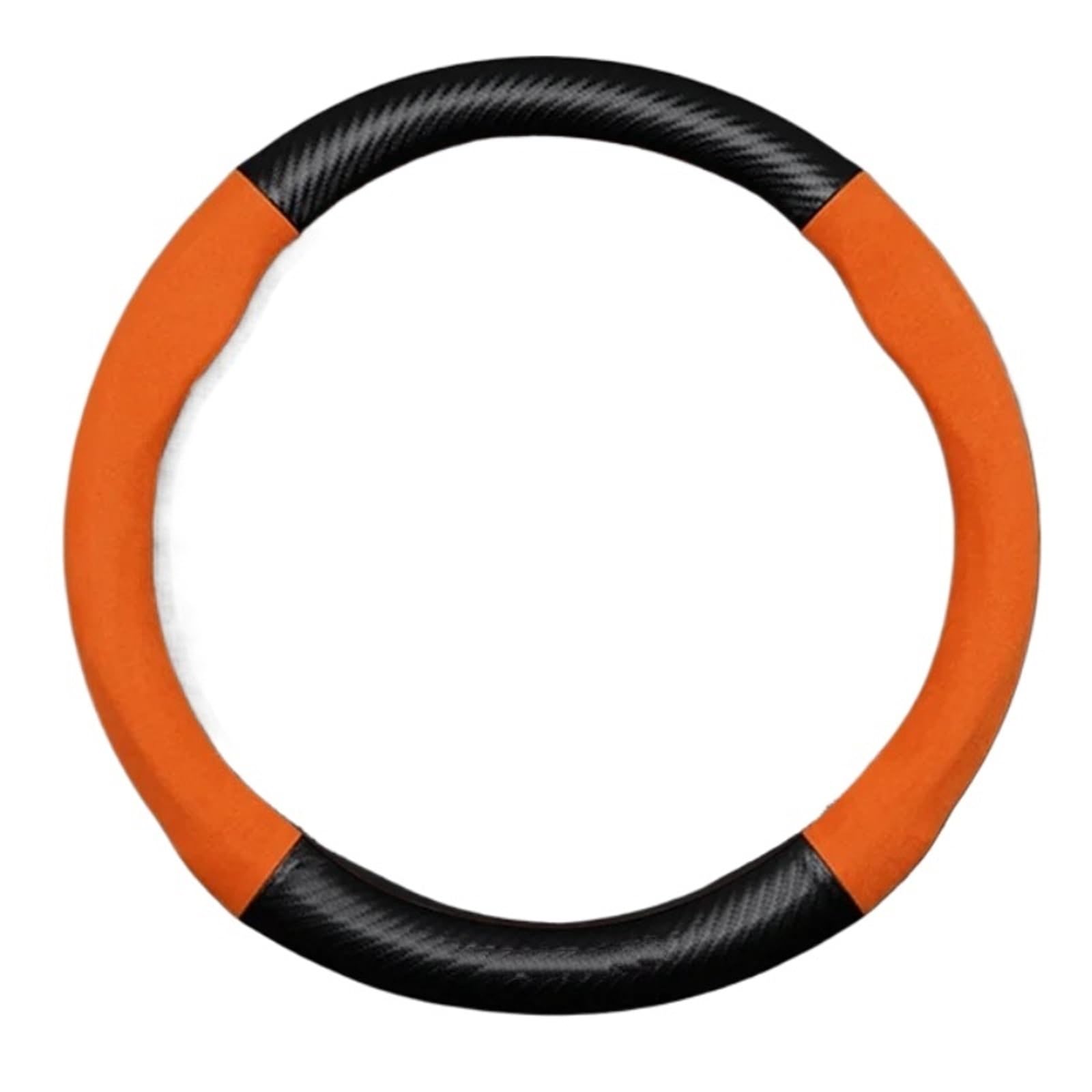 Lenkradhüllen Für F10 F20 F26 F30 F32 E34 E36 E90 Kein Geruch Super Dünne Pelz Leder Carbon Lenkrad Abdeckung Lenkradschoner(Round-Orange) von VOALVT