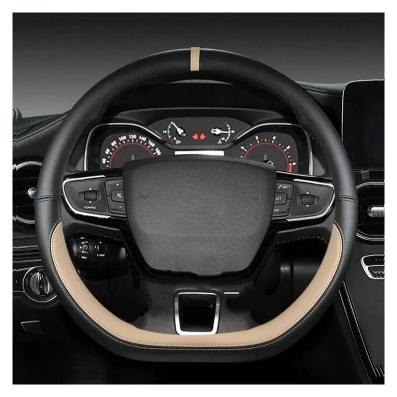 Lenkradhüllen Für Hyundai Für Tucson 2021 2022 NX4 Für Elantra 2020 Für Sonata 10th 2020 2021 2022 Auto Zubehör PU Leder Auto Lenkrad Abdeckung Lenkradschoner(Beige) von VOALVT