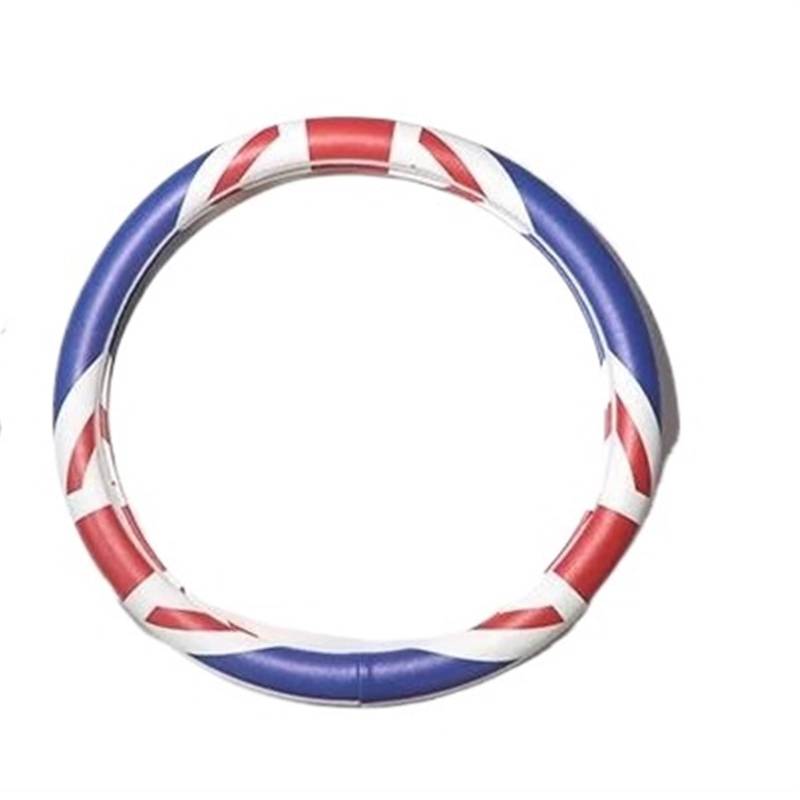 Lenkradhüllen Für Mini Für Cooper F56 F55 F54 F57 F60 R55 R56 R57 R58 R59 R60 Auto Zubehör 38CM Leder Auto Lenkrad Abdeckung Lenkradschoner(Union Jack) von VOALVT