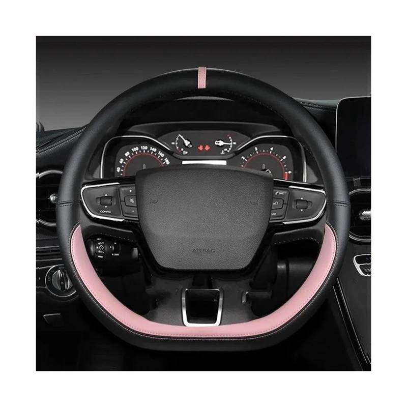 Lenkradhüllen Für Nissan Für Teana Für Juke Für Versa Für Blatt Für Note Auto Lenkrad Abdeckung Auto Zubehör Lenkradschoner(D Shape Pink) von VOALVT