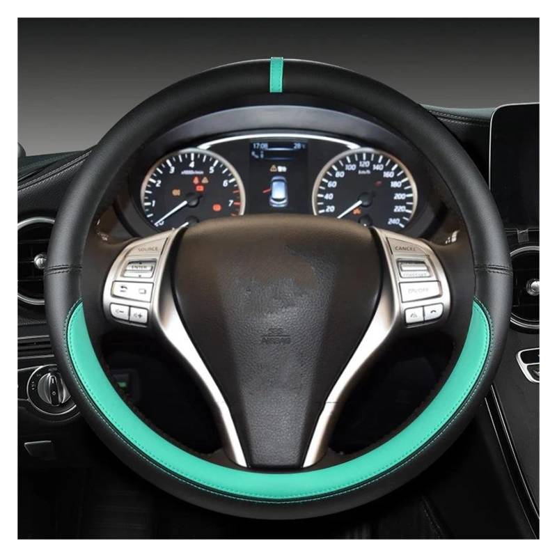 Lenkradhüllen Für Nissan Für Teana Für Juke Für Versa Für Blatt Für Note Auto Lenkrad Abdeckung Auto Zubehör Lenkradschoner(O Shape Green) von VOALVT