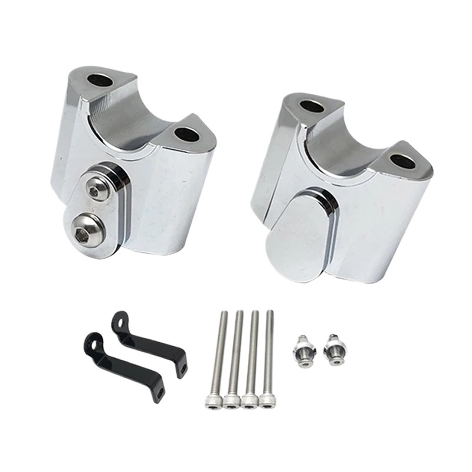 Motorrad Lenkererhöhungen Für R18 Chrom Aluminium Lenker Riser Bar Montieren Griff Klemme Montage Lift Klemme Motorradlenker Lenkererhöhung(Chrome) von VOALVT