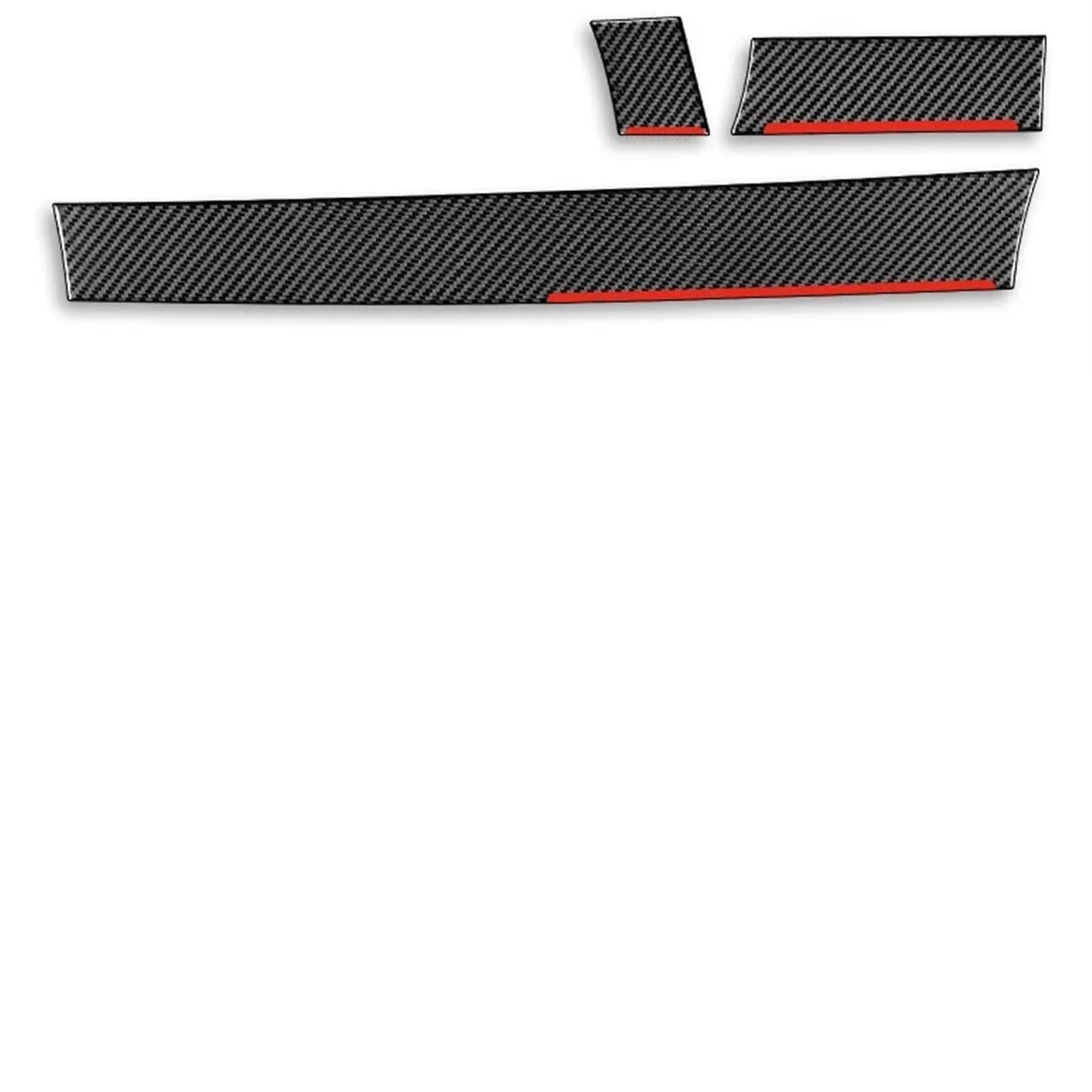 PanelMittelkonsole Für 5 Series E60 2004-2010 Zubehör Carbon Fiber Auto Innen Vorne Passagier Zentrale Steuerung Instrument Trim Aufkleber Auto Konsolenrahmen(Black-RED RHD) von VOALVT