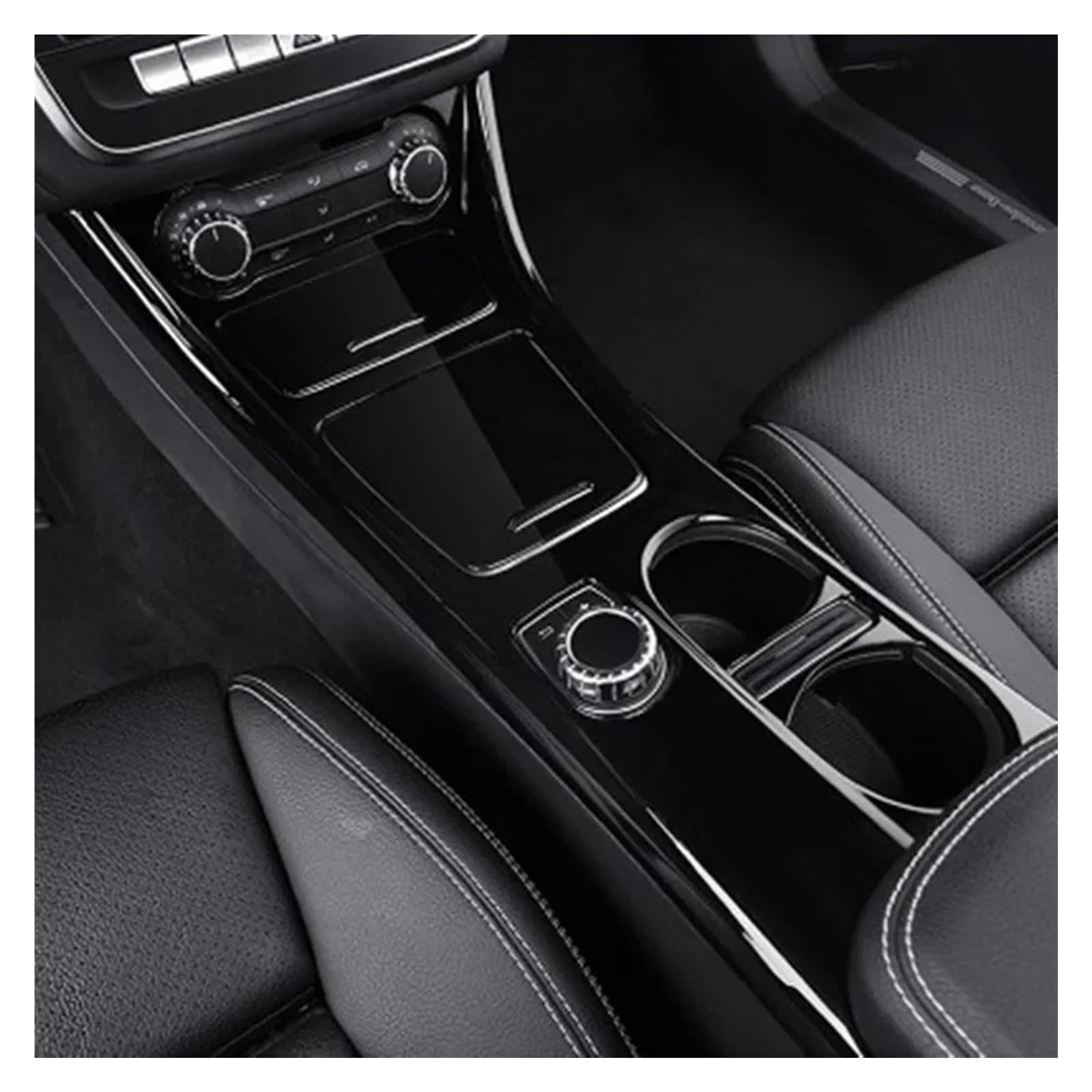 PanelMittelkonsole Für Benz Für CLA C117 Für GLA X156 Auto Styling Zentralsteuerung Dekoration Aufkleber Wasserbecher Aufbewahrungstafel Verkleidung Autozubehör Auto Konsolenrahmen(Carbon Fiber-Left) von VOALVT