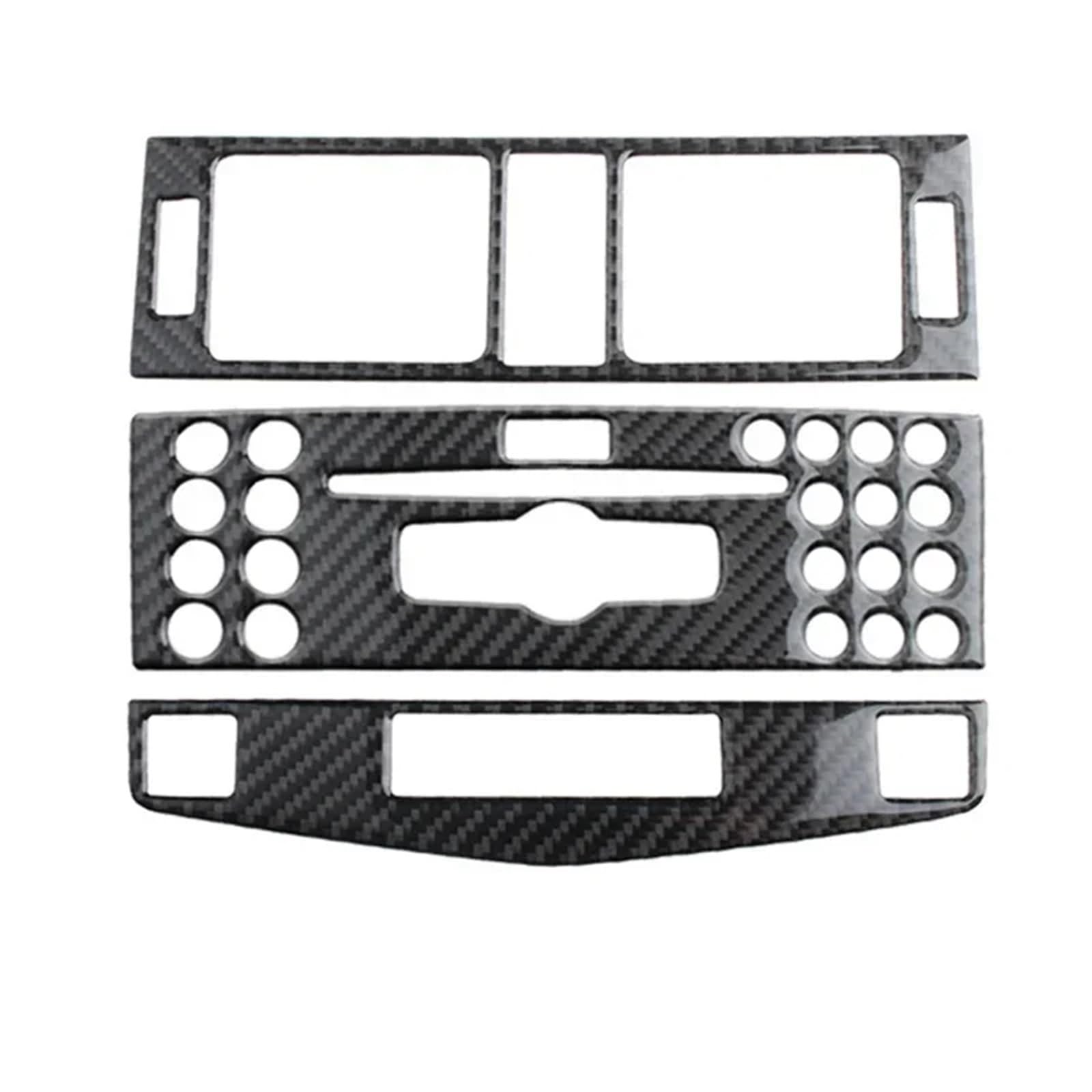 PanelMittelkonsole Für Benz W204 2007-2010 3 Stück Kohlefaser Auto Zentralsteuerung CD Panel Rahmen Dekoration Aufkleber Verkleidung Autozubehör Auto Konsolenrahmen(A) von VOALVT