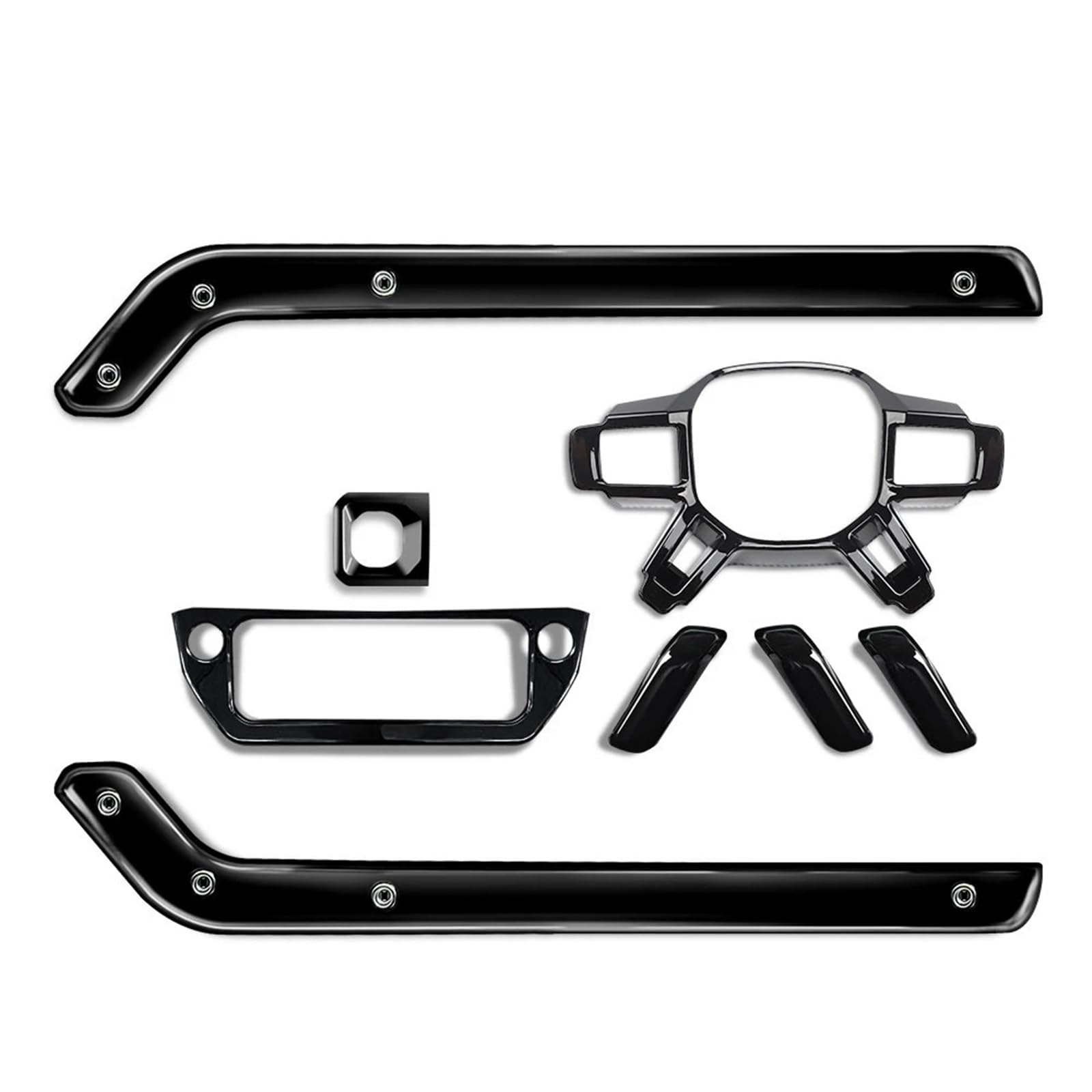 PanelMittelkonsole Für Land Für Rover Für Defender Auto Zentrale Steuerung Zierleisten Getriebe Armlehne Panel Dekoration Aufkleber Innen Auto Zubehör Auto Konsolenrahmen(1set Glossy Black) von VOALVT