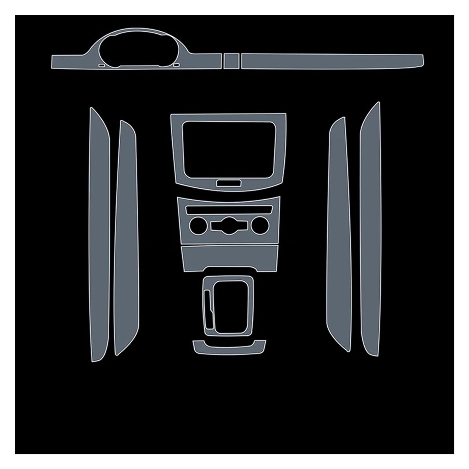 PanelMittelkonsole Für VW Für CC Für Arteon Transparente Filmstreifen Auto-Innenaufkleber Zentrales Bedienfeld Getriebetür Luftverkleidungsabdeckung TPU Auto Konsolenrahmen(C*C 2013-2018) von VOALVT