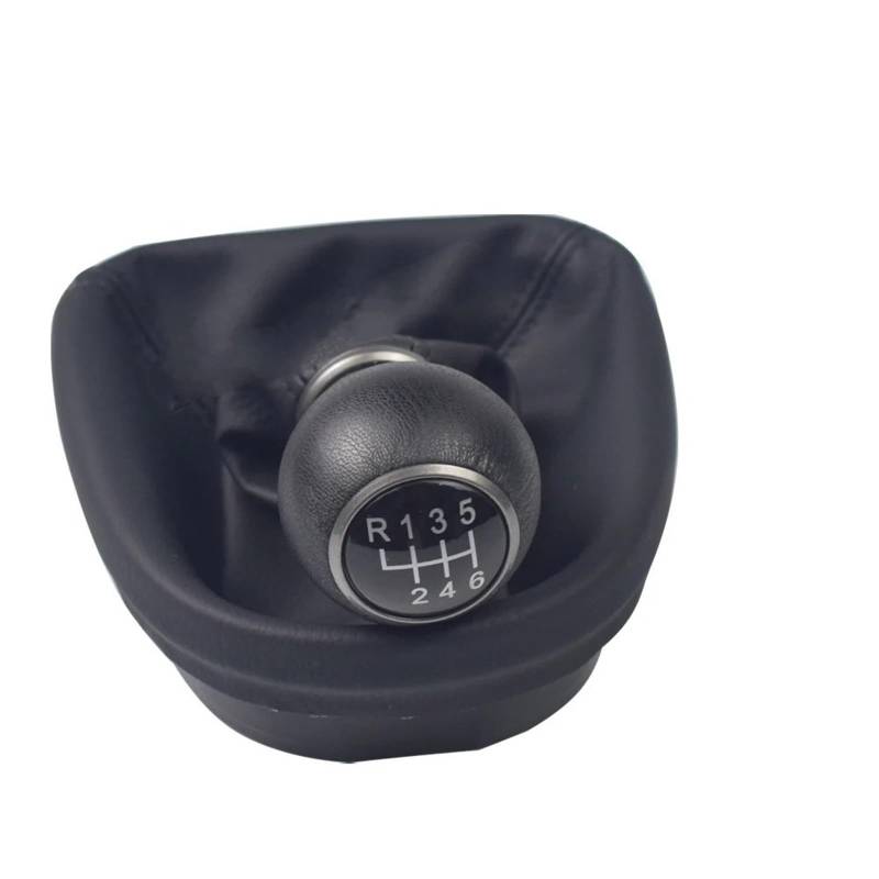 Schaltknauf Für Seat Für Leon MK2 1P 2005 2006 2007 2008 2009 2010 2011 2012 Auto Styling 5 6 Gang Schalthebel Schaltknauf Mit Ledermanschette Schaltknüppel(Black-6 Speed) von VOALVT