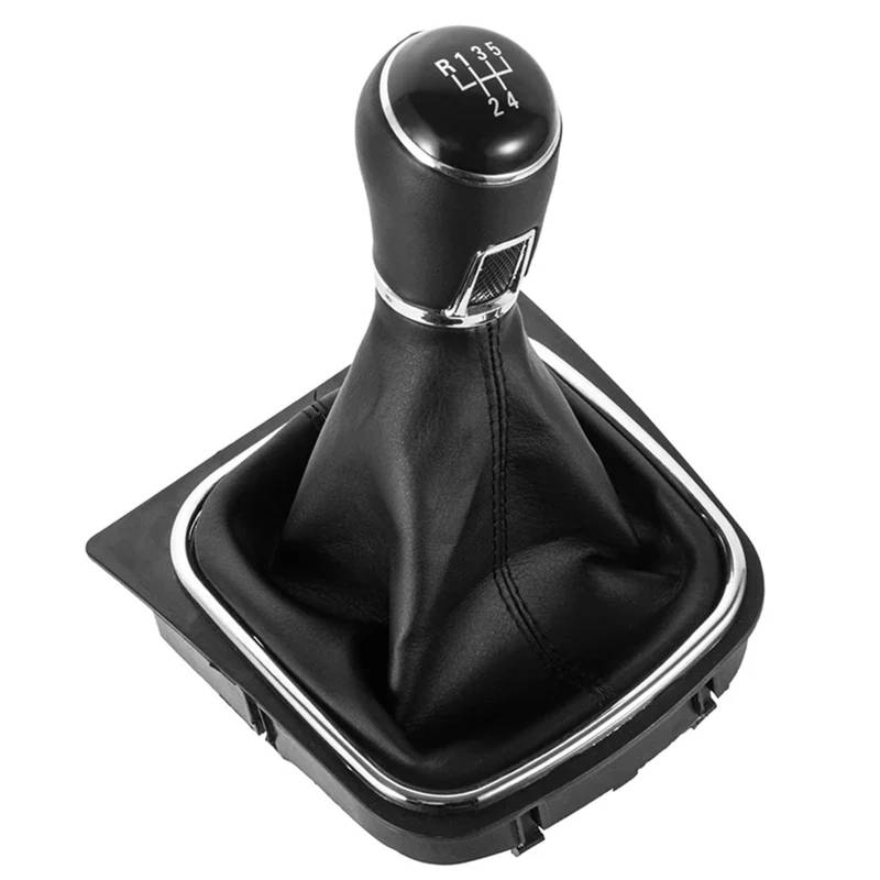 Schaltknauf Für VW Für Golf 6 5 Für Rabbit Für Jetta MK5 MK6 2004-2014 MT Hebelgriff Autozubehör Innenersatzteile Schalthebel Schaltknauf Schaltknüppel(5 Speed Leather Knob) von VOALVT