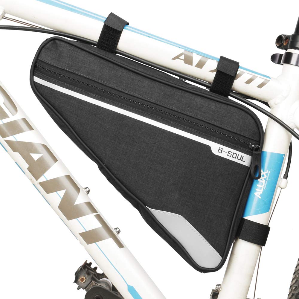 VOANZO Fahrrad Aufbewahrungstasche, wasserdichte Fahrrad Dreiecktasche Große Kapazität Satteltasche für Rennrad Mountainbike 290 x 200 x 50 mm (Schwarz) von VOANZO