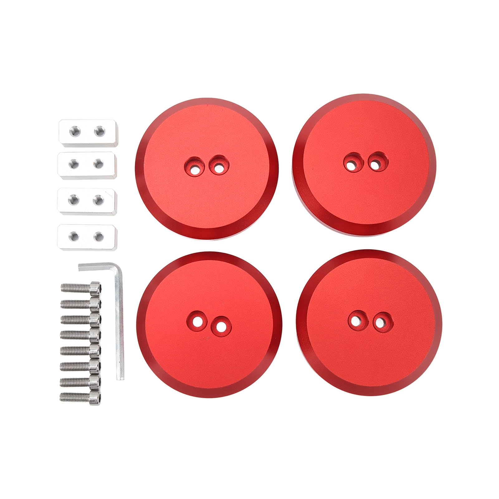 VOBOR 4 Stück Jack Pad Adapter Aluminium Boden Jack Pad Ersatz für C5 C6 C7 C8 Rot von VOBOR