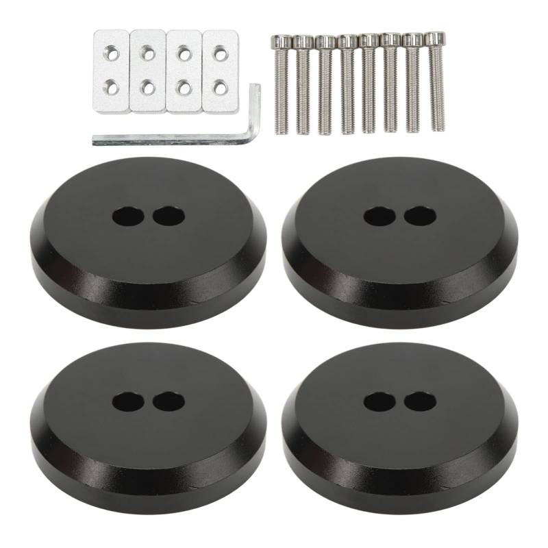 VOBOR 4PCS Aluminium Jack Pad Adapter Schwarz Starke Festigkeit Eloxierte Oberfläche Schwarz Ersatz für C5 C6 C7 C8 von VOBOR