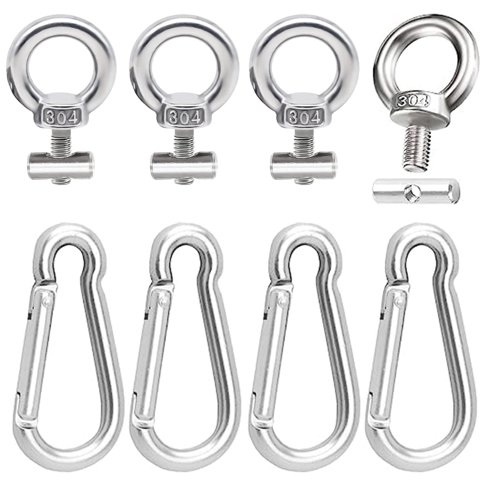 VOBOR 4pcs Rohrstopper und Karabiner Set Edelstahl Markise Stopper für Wohnwagen Rohrschiene von VOBOR