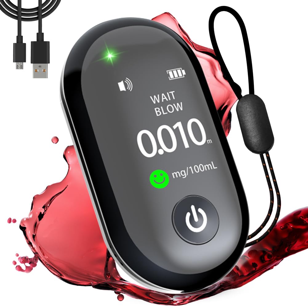 Alkoholtester, Alkoholtester Polizeigenau, Alkoholtester mit Digitaler LCD -Anzeige Professioneller Accuracy Breathalyzer, Tragbarer Alkoholmessgerät Kein Blasrohr, für Privaten Gebrauch zu Hause von VOHESEA