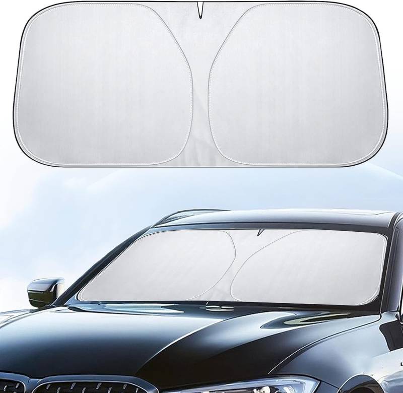 Auto Windschutzscheibe Sun Shade für Audi A6 Avant 4A 4B 4F 4G C8, Vordere Sonnenschutz Sonnenblende Blockiert Strahlen HäLt Das Fahrzeug KüHl Faltbares,70x140 von VOIV