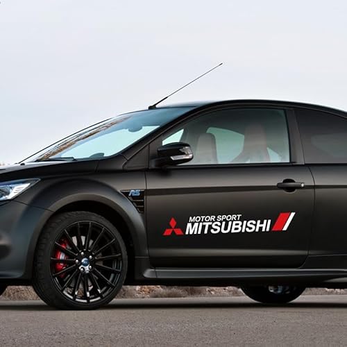 2 Stück Auto Emblem Aufkleber für Mitsubishi Outlander ASX Lancer-EX Pajero, Buchstaben Emblem Aufkleber, Auto Body Abzeichen Sticker, Logo Abzeichen Styling Dekorationsaufkleber,B White von VOLBOZ