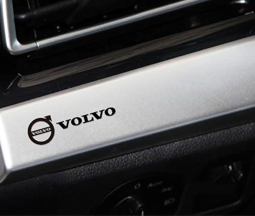 8 Stück Auto Emblem Aufkleber für Volvo S60/S90/C40/XC40/XC60/V60, Buchstaben Emblem Aufkleber, Auto Body Abzeichen Sticker, Logo Abzeichen Styling Dekorationsaufkleber,A Black von VOLBOZ