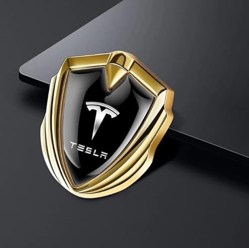 Auto Emblem Aufkleber für Tesla Model S Model X Model 3 Model Y, Auto Karosserie Buchstaben Emblem Aufkleber Abzeichen Aufkleber, Logo Abzeichen Dekoration Aufkleber Autozubehör,A von VOLBOZ