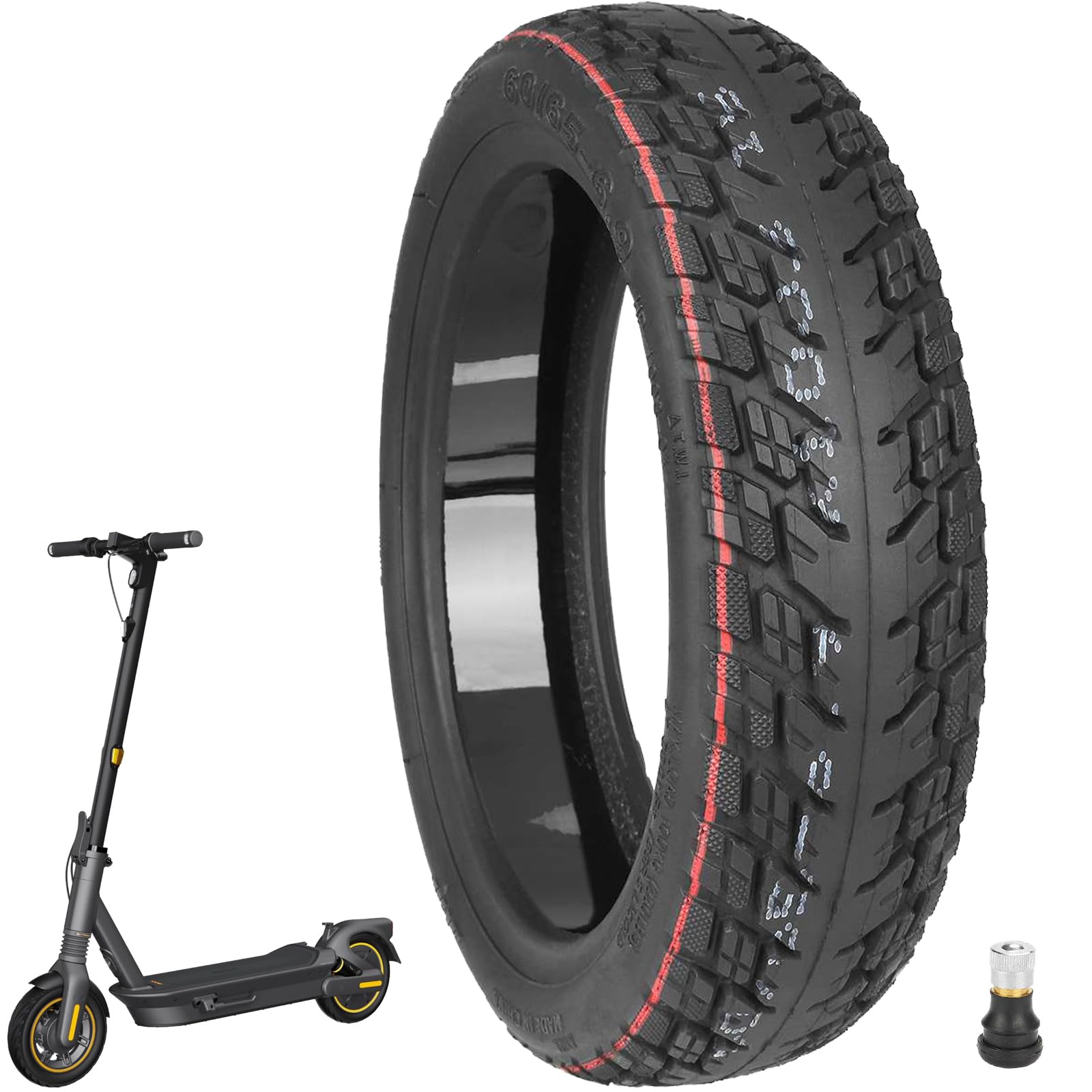 VOLOHAS 10 Zoll Offroad Reifen 60/65-6,9 Tubeless Reifen für Ninebot Max G2 G2D G2E G65 Elektroroller Vorne/Hinten Verschleißfester Vakuumreifen Ersatzräder Selbst Reparierbar Pannensicher (1 Stück) von VOLOHAS