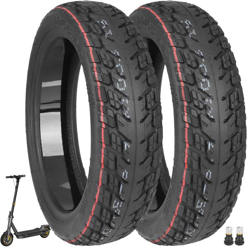 VOLOHAS 10 Zoll Offroad Reifen 60/65-6,9 Tubeless Reifen für Ninebot Max G2 G2D G65 Elektroroller Vorne/Hinten Verschleißfester Vakuumreifen Ersatzräder Selbst Reparierbar Pannensicher (2 Stück) von VOLOHAS