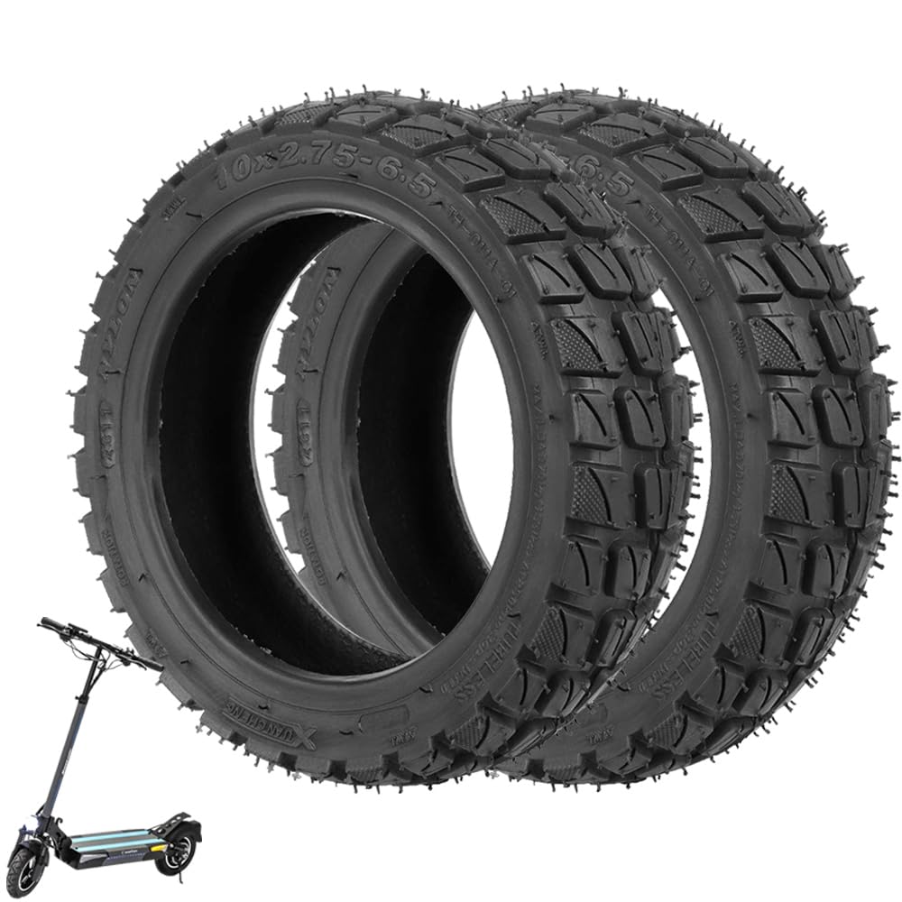 VOLOHAS 10x2,7-6,5/10x2,75-6,5 Off-Road Tubeless Ersatzreifen für Smartgyro Speedway/Rockway/Crossover Speedway 5/Dualtron 3/Kugoo G-Booster/G2 Pro Elektroroller Verschleißfester Ersatzräder (2 Stück) von VOLOHAS