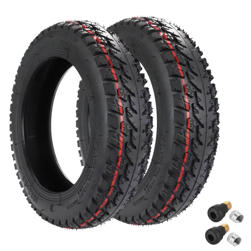 VOLOHAS 10x2-6,1 Off-Road Tubeless Reifen für Xiaomi M365/PRO/PRO 2 Vakuumreifen Rutschfest Explosionsgeschützt Verschleißfest Starker Grip Geräuscharmer 10-Zoll Elektroroller Ersatzräder (1 PCS) von VOLOHAS