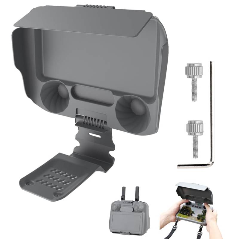 VOLOHAS 2-in-1 Fernbedienung Schutzhülle Sonnenhauben für DJI Mini 4 Pro/Air 3 Blendfreie Fernbedienung, Staubdicht, Schmutzabweisend, Kratzfest, Lichtblockierung, Drohne Zubehör (für DJI RC 2) von VOLOHAS