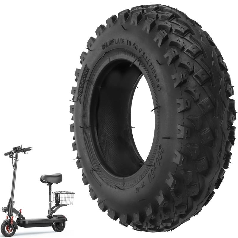 VOLOHAS 200x50 Offroad-Reifen Innenschlauch Ersatz Vorderräder für Razor e100/ e200/ Dualtron Speedway Mini 4 Pro/SpeedTrott GX12 Elektroroller für Schwinn Mongoose Bladeze/Dune Buggy (1 Außenreifen) von VOLOHAS