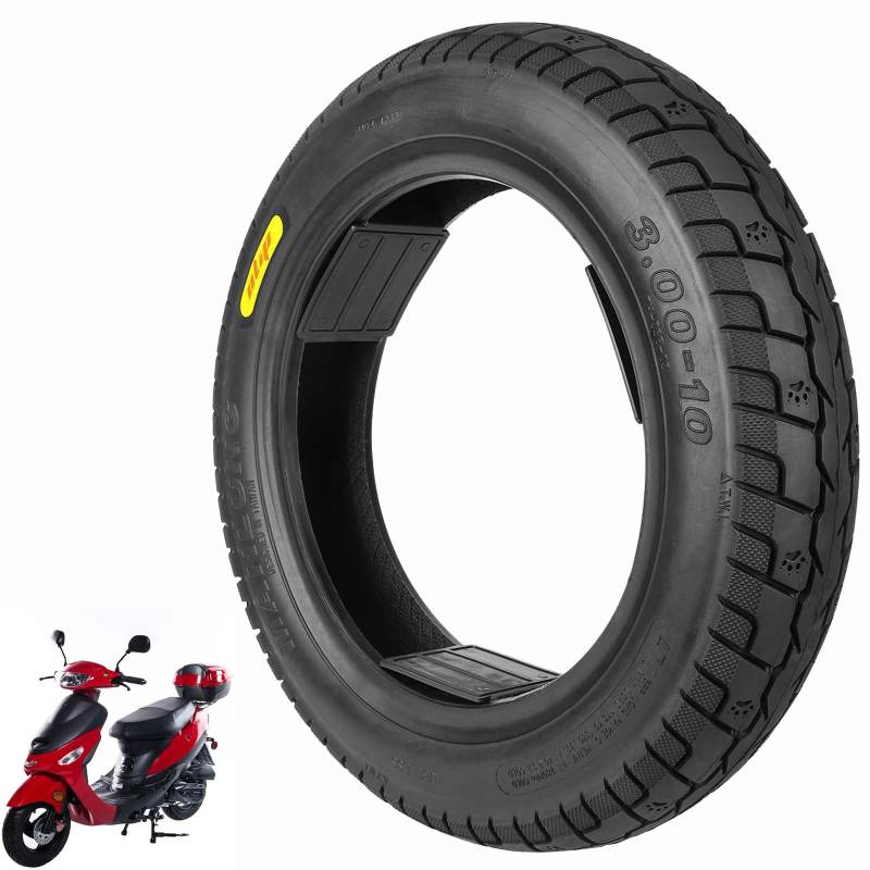 VOLOHAS 3.00-10 Schlauchloser Reifen mit PVR50-Ventil für Mini-Trailbike, Offroad-Dirtbike, Motocross-Pitbike, 49 cc, 50 cc, Rutschfester Tubeless-Reifen für 14 * 3,2, 14 Zoll Reifen (1 Stück) von VOLOHAS