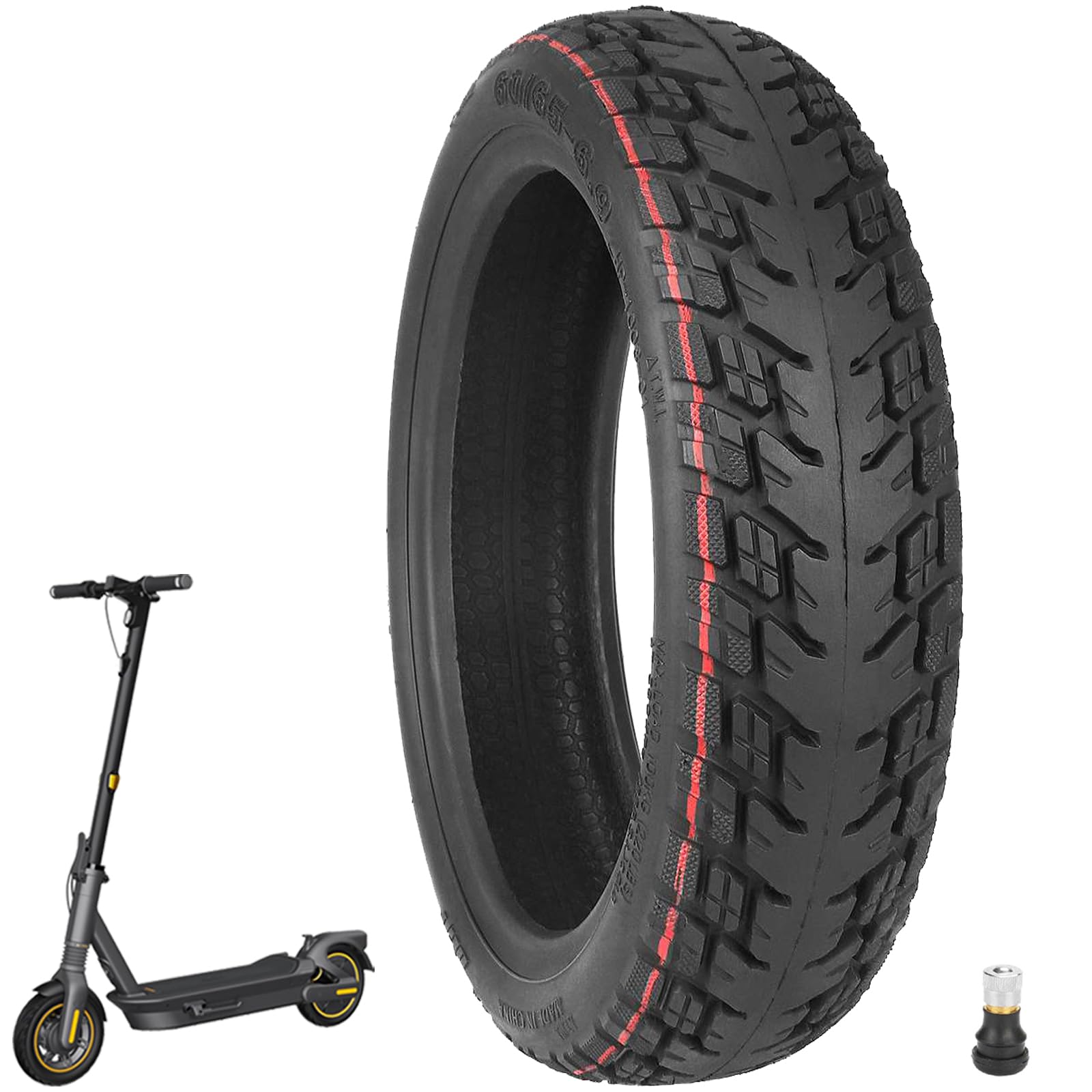 VOLOHAS 60/65-6,9 Offroad-Tubeless Reifen 10 Zoll Ersatzräder Reifen für Ninebot Max G2/G2D/G2 E/G65 Elektroroller Verdicktes Vorder und Hinterreifen Ersetzen (1 Stück) von VOLOHAS