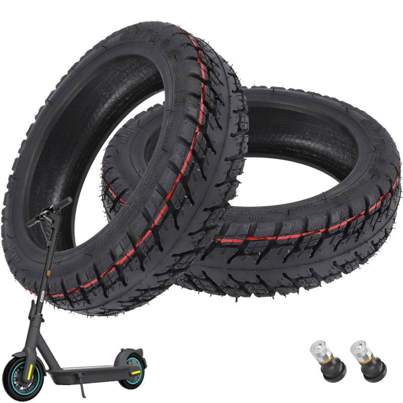 VOLOHAS 60/70-6,5 Offroad-Tubeless-Reifen 10 Zoll Dicker Reifen Ersatzreifen für Segway Ninebot Max G30/Max G30 D/Max G30 D2/G30E/G30LP Elektroroller Schlauchloser Reifen (2 Stück) von VOLOHAS