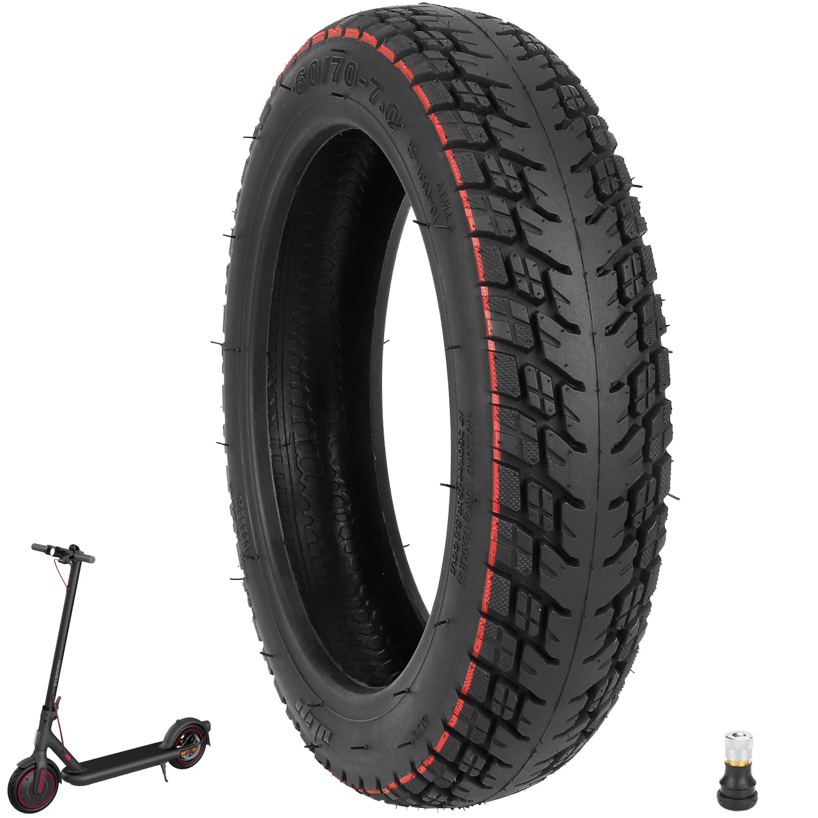 VOLOHAS 60/70-7,0 Offroad-Tubeless Reifen 10 Zoll Ersatzräder Reifen für Xiaomi 4Pro Elektroroller Verdicktes Vorder und Hinterreifen Ersetzen (1 Stück) von VOLOHAS