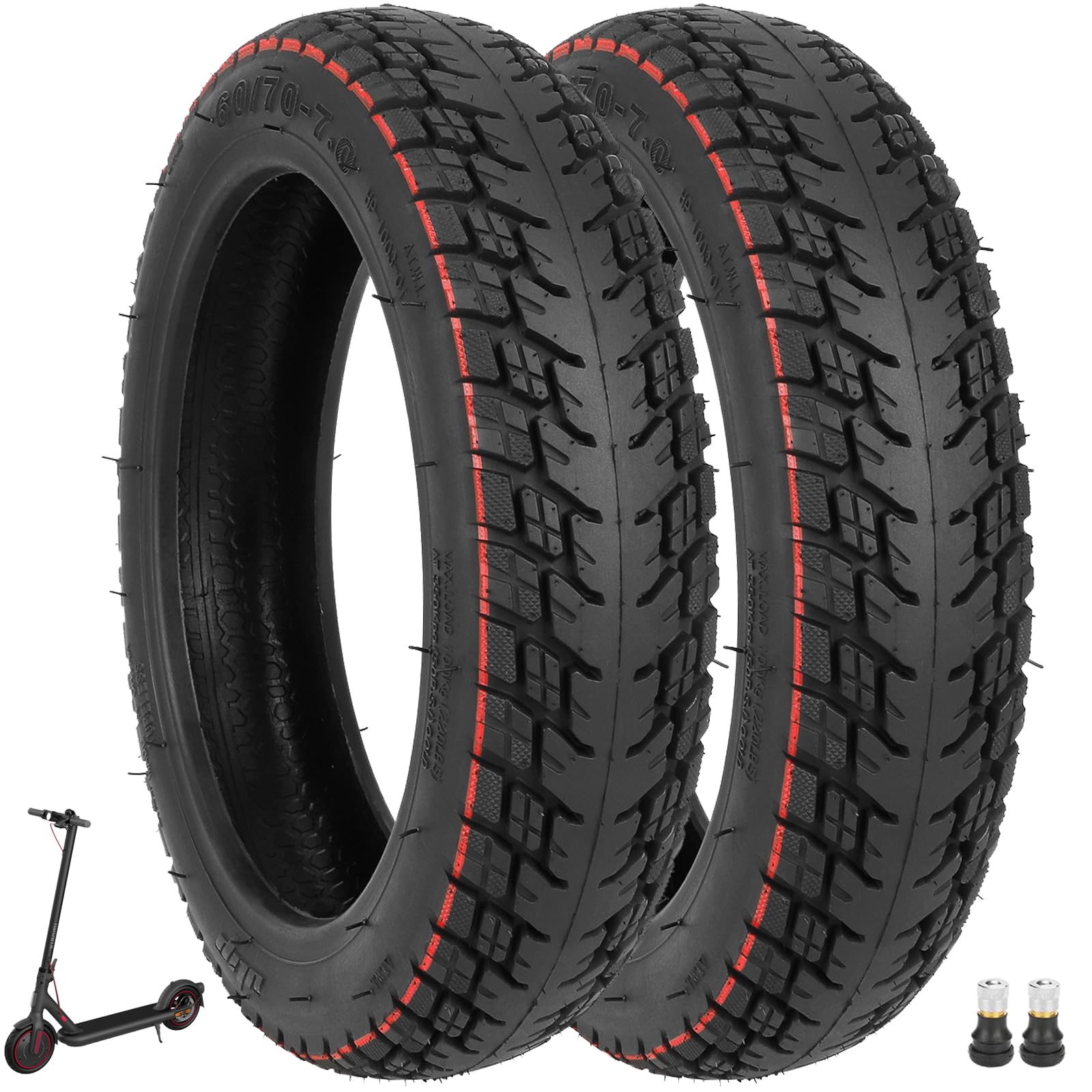 VOLOHAS 60/70-7,0 Offroad-Tubeless Reifen 10 Zoll Ersatzräder Reifen für Xiaomi 4Pro Elektroroller Verdicktes Vorder und Hinterreifen Ersetzen (2 Stück) von VOLOHAS