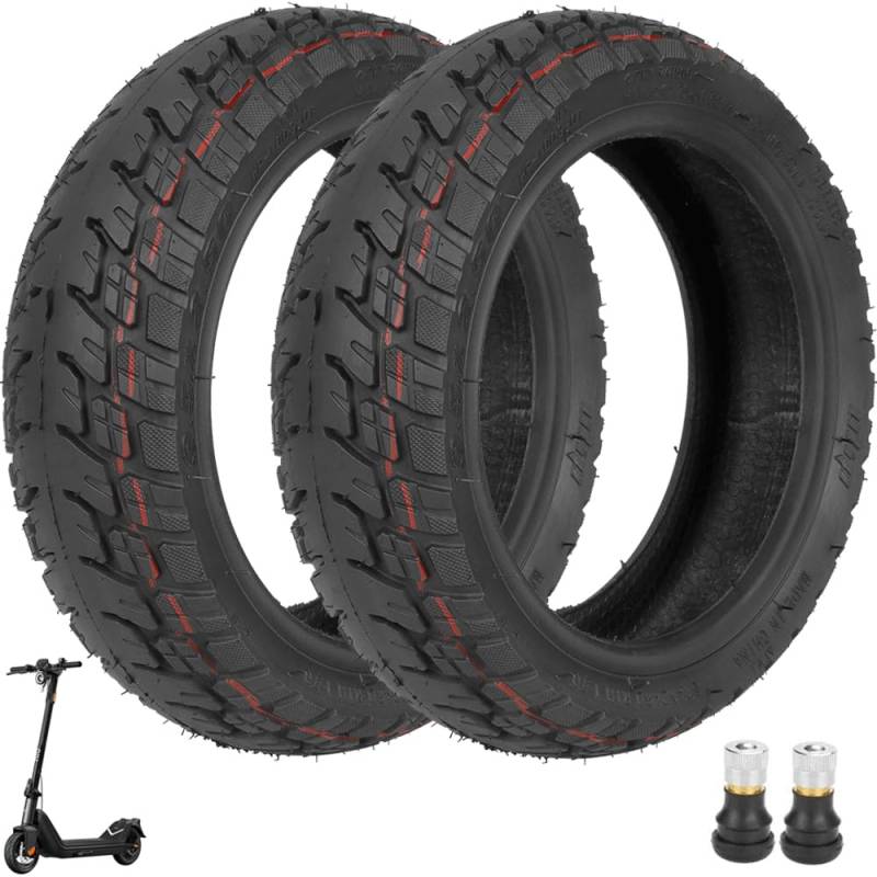 VOLOHAS 9,5 Zoll Offroad Reifen 9.5 * 2.50 Tubeless Reifen für NIU KQi3/Pro/Max Elektroroller Zubehör Vorne/Hinten Verschleißfester Vakuumreifen Rutschfeste Dicke Reifen Ersatzräder Ventil (2 Stück) von VOLOHAS