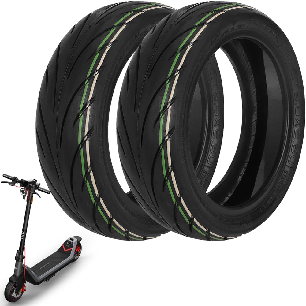 VOLOHAS 9,5 Zoll Tubeless Reifen für NIU KQi3/Pro/Max Elektroroller Zubehör Vorne/Hinten Verschleißfester Vakuumreifen 9.5 * 2.50 Ersatzräder Selbst Reparierbar Pannensicher (2 Stück) von VOLOHAS