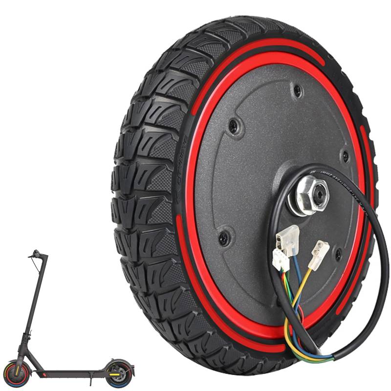 VOLOHAS Vollreifen Hinterrad Scooter Motor mit Vollgummireifen 8,5 Zoll Antriebsrad 350W für Xiaomi Pro 2/Pro/S1 Elektroroller, 8,5 Zoll E Scooter Solid Reifen Ersatzreifen Ersatzräder (Rot) von VOLOHAS