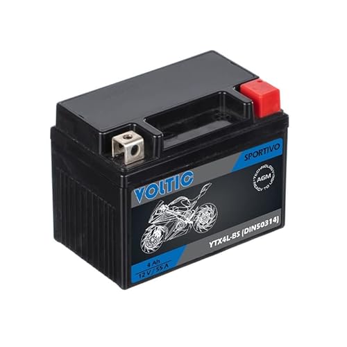 Voltima Sportivo AGM YTX4L-BS Motorradbatterie 4Ah 12V (DIN 50314) von VOLTIMA