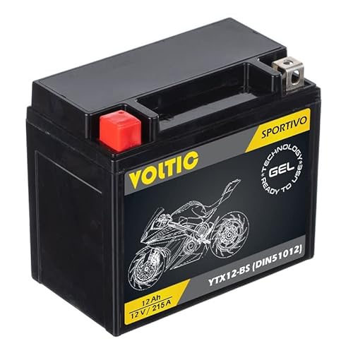 Voltima Sportivo Gel YTX12-BS Motorradbatterie 12Ah 12V (DIN 51012) von VOLTIMA