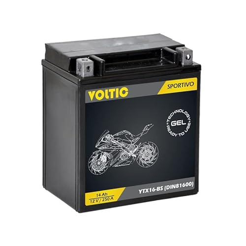 Voltima Sportivo Gel YTX16-BS Motorradbatterie 14Ah 12V (DIN 81600) von VOLTIMA