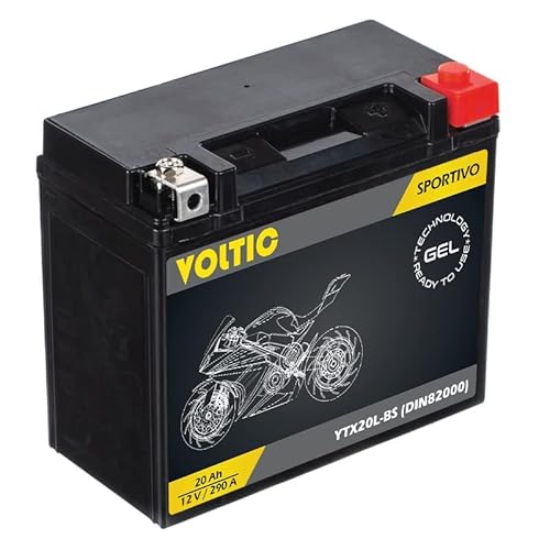 Voltima Sportivo Gel YTX20L-BS Motorradbatterie 20Ah 12V (DIN 82000) von VOLTIMA