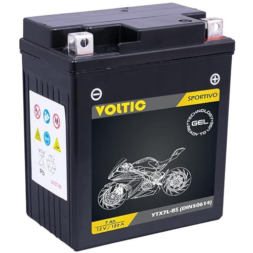 Voltima Sportivo Gel YTX7L-BS Motorradbatterie 7Ah 12V (DIN 50614) von VOLTIMA