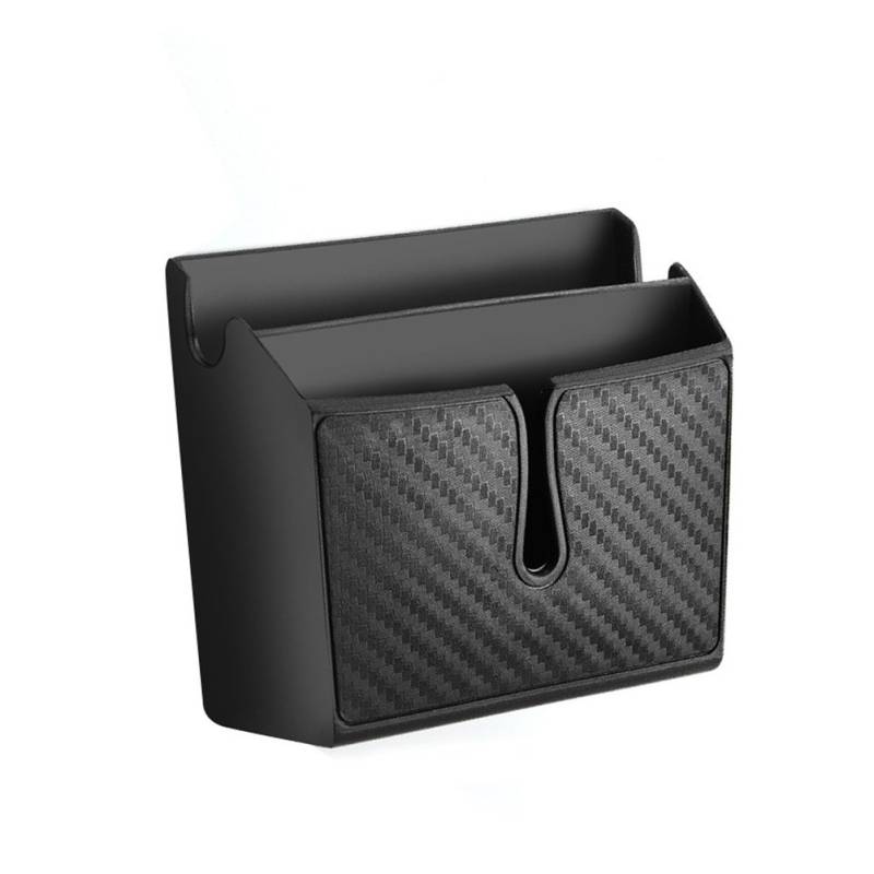 VORCOOL Adhesive Car Storage Organizer Box Kohlefaser Handyhalter Reisen Schwarz Mini Mülleimer Container für Auto - Kleine Größe von VORCOOL