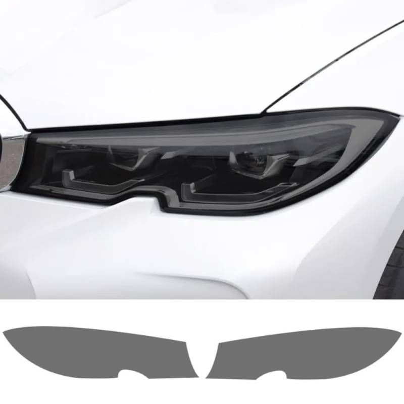 2 Stück Autoscheinwerfer Schutzfolie Frontlicht Transparent Rauchschwarz Aufkleber, Für BMW 3er F30 F31 F34 G20 G21 von VOSINY