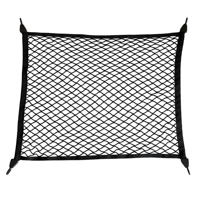 VOVANE Kofferraumnetz Gepäcknetz Auto, 80x60cm, Erstreckt Sich auf 160x120cm, Universal Auto Netz mit 4 massiven Haken, Nylon Super Elastisch Kofferraum Netz Organizer, Gepäckschutznetz. von VOVANE