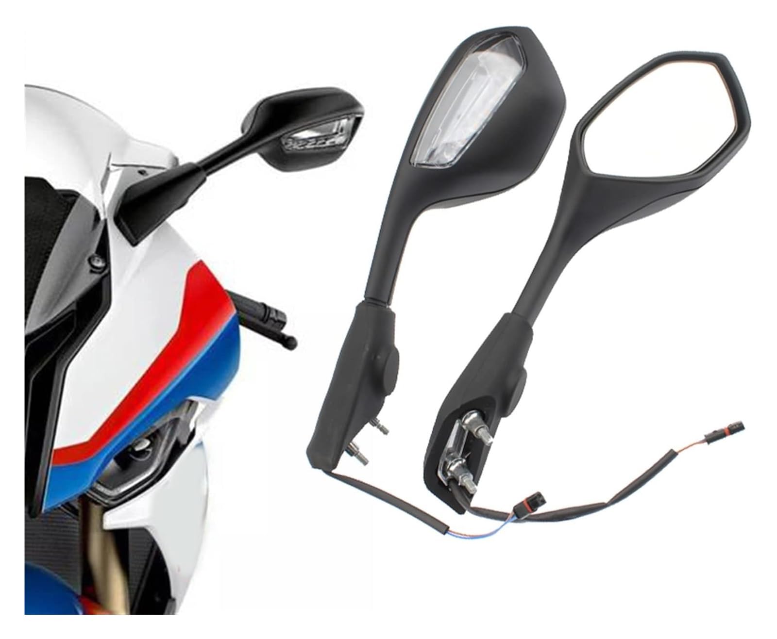 Motorrad Rückspiegel Für BM&W S1000RR 2019 2020 2021 Motorrad Links Rechts Rückspiegel LED Blinker Dekoration von VPLPEREQAK