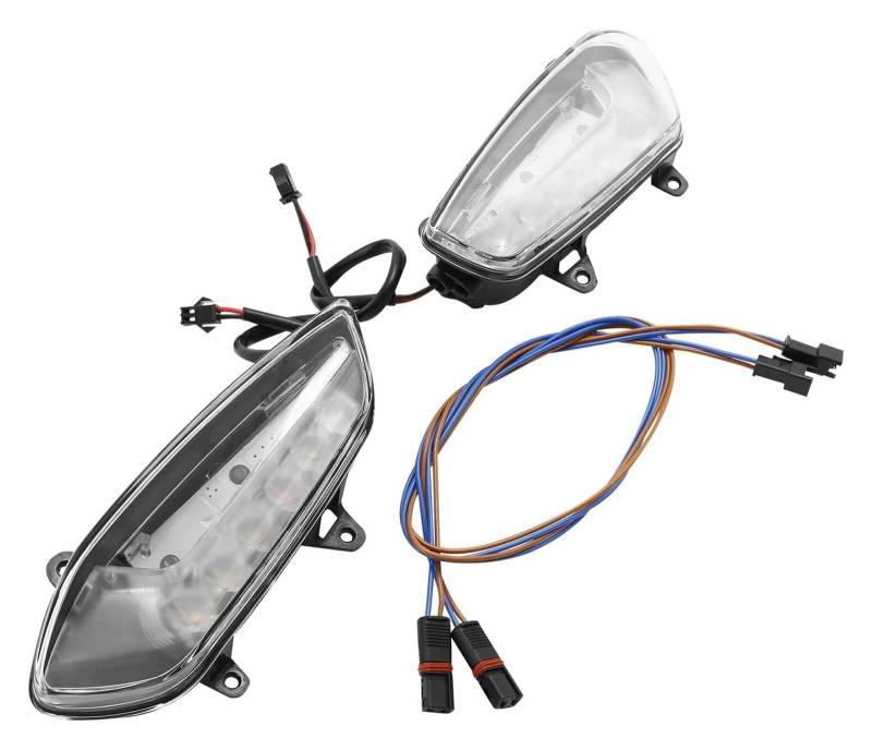 Motorrad Rückspiegel Für BM&W S1000RR 2019-2022 2020 2021 Schwarz Links Rechts Dekoration Motorrad Rückspiegel LED Blinker Licht(Turn Signal Light) von VPLPEREQAK